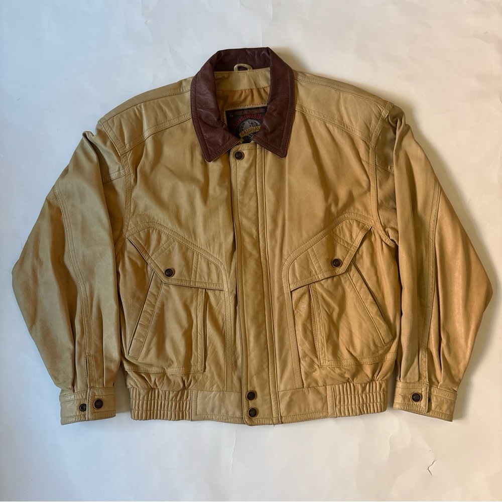 VTG Wilsons Adventure Bound Sheepskin Goat Leather Men’s Medium Bomber Jacket